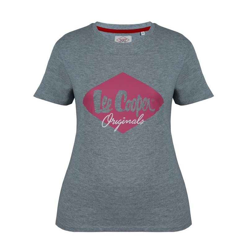 レークーパー レディース トップス Tシャツ Lee Cooper Diamond T Shirt Ladies Grey Marl グレー