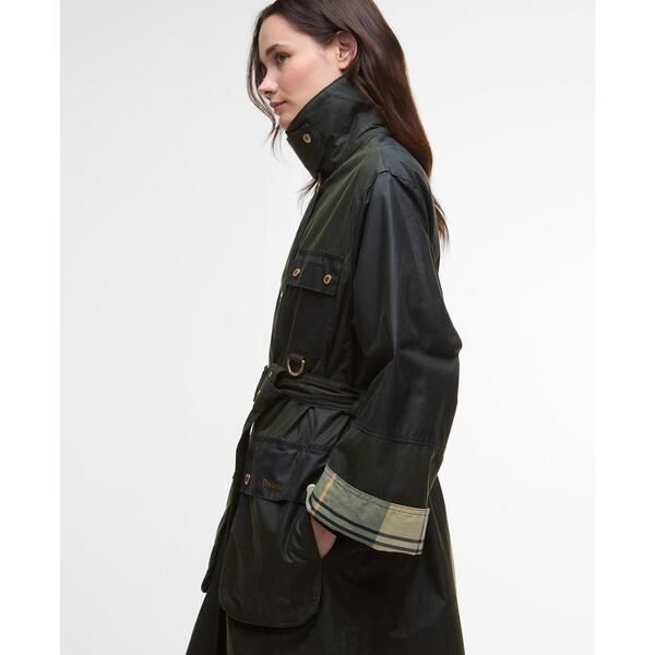 バブアー レディース アウター ジャケット・ブルゾン Barbour Womens Milda Waxed Trench Belted Wax Jacket FernSage セージ