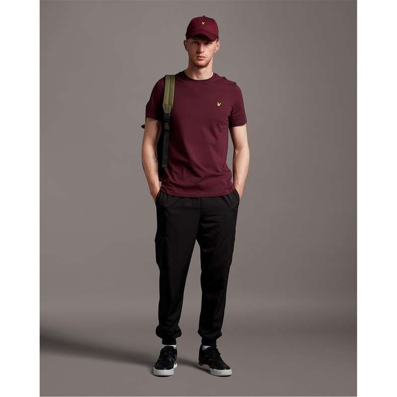 ライルアンドスコット メンズ トップス Tシャツ ロゴ Lyle and Scott Basic Logo T Shirt Burgundy Z562 バーガンディ