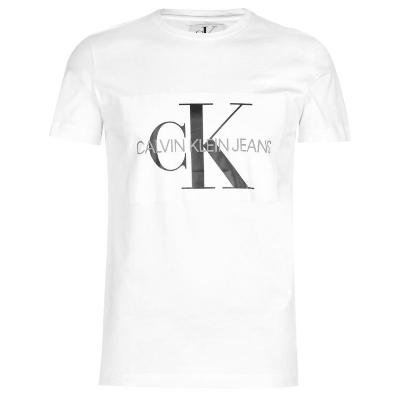カルバンクライン メンズ トップス Tシャツ Calvin Klein Jeans Monogram T Shirt White ホワイト