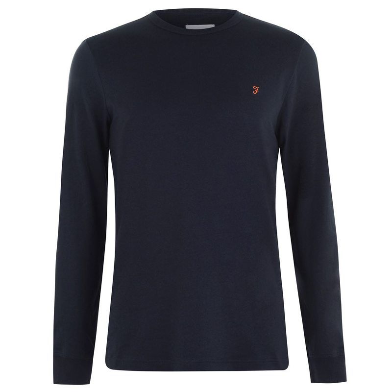 ファーラー メンズ トップス Tシャツ Farah Long Sleeve Dennis T Shirt True Navy 412 ネイビー