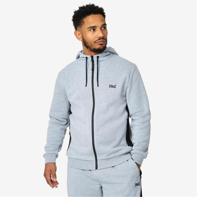 エバーラスト メンズ アウター ニット・セーター フルジップ パーカー Everlast Premium Zip Through Hoodie Grey Marl グレー