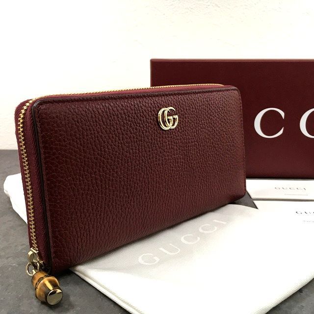 350 送料込み！ 未使用品 GUCCI ジップウォレット 739499 バンブー 