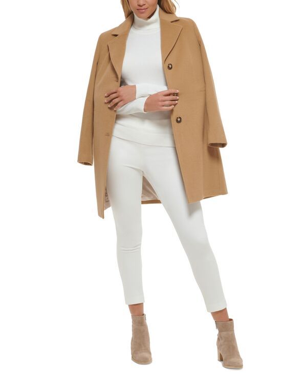 カルバンクライン レディース アウター ジャケット・ブルゾン ウール コート Calvin Klein Womens SingleBreasted Wool Blend Coat Camel キャメル 23,288円