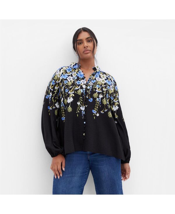 シティーシック レディース トップス シャツ プラスサイズ CITY CHIC Plusize Lilliana Shirt Blue floral ブルー