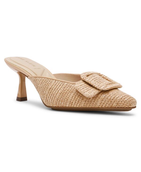 アンクライン レディース シューズ パンプス Anne Klein Womens Cassia Slip On Buckle Dress Mules Natural Raffia 15,895円