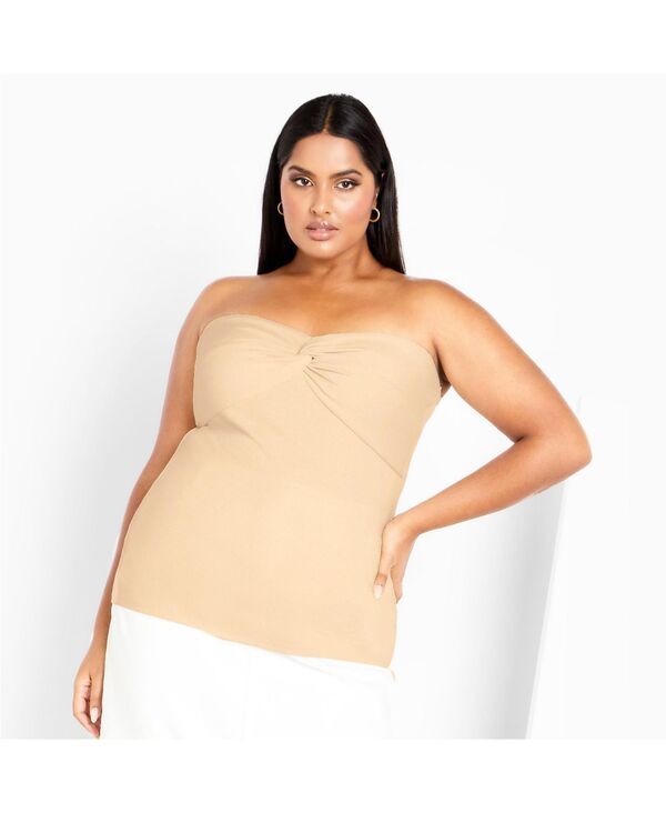 シティーシック レディース トップス シャツ プラスサイズ CITY CHIC Plusize Asher Top Cream クリーム