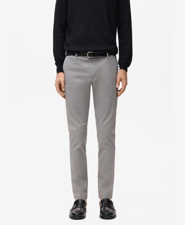 マンゴ メンズ ボトムス カジュアルパンツ MANGO Mens Barna SlimFitwill Chino Pants Light Heather Gray グレー
