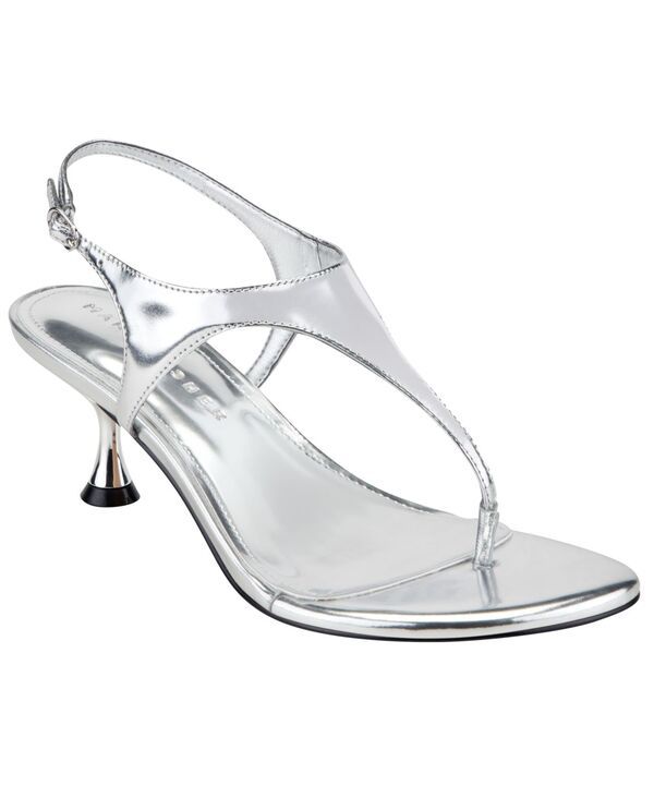 マーク・フィッシャー レディース シューズ サンダル ヒール Marc Fisher LTD Womens Pelysa Kitten Heel Dressandalsilver Leather シルバー