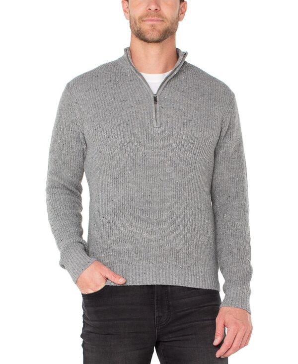 リヴァプール ロサンゼルス メンズ アウター ニット・セーター Liverpoolos Angeles Mens Donegal Rib QuarterZip Sweater Light gray グレー