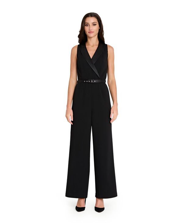 タハリエーエスエル レディース トップス ワンピース ノースリーブ ジャンプスーツ ホルター Tahari ASL Womens Halter Sleeveless Tuxedo Jumpsuit Black ブラック