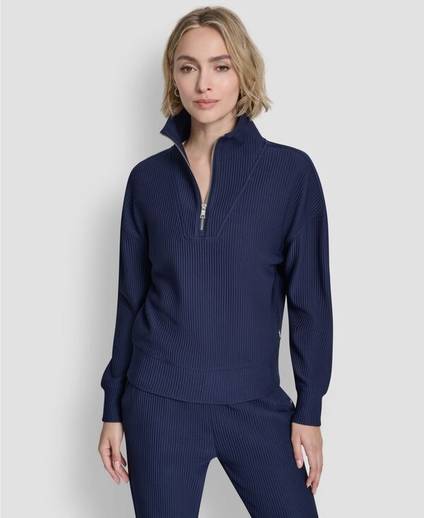 ダナ キャラン ニューヨーク レディース アウター パーカー・スウェット モックネック シャツ DKNY Womens Tech Ottoman HalfZip Mock Neck Sweatshirt Peacoat