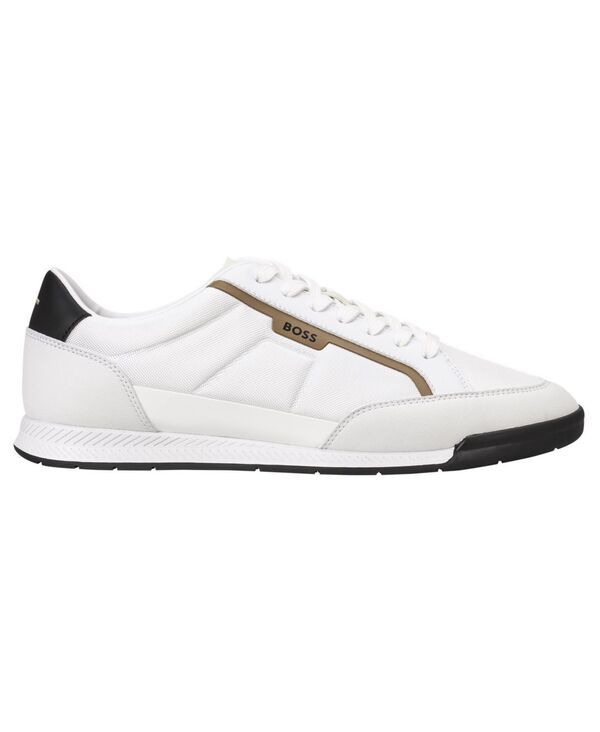 ボス メンズ シューズ スニーカー レース BOSS Mens Nitan LowProfile LaceUp Sneakers White ホワイト