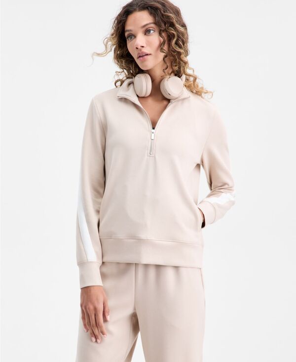 イデオロギー レディース アウター パーカー・スウェット シャツ IDeology Womens HalfZip Sweatshirt Beige ベージュ