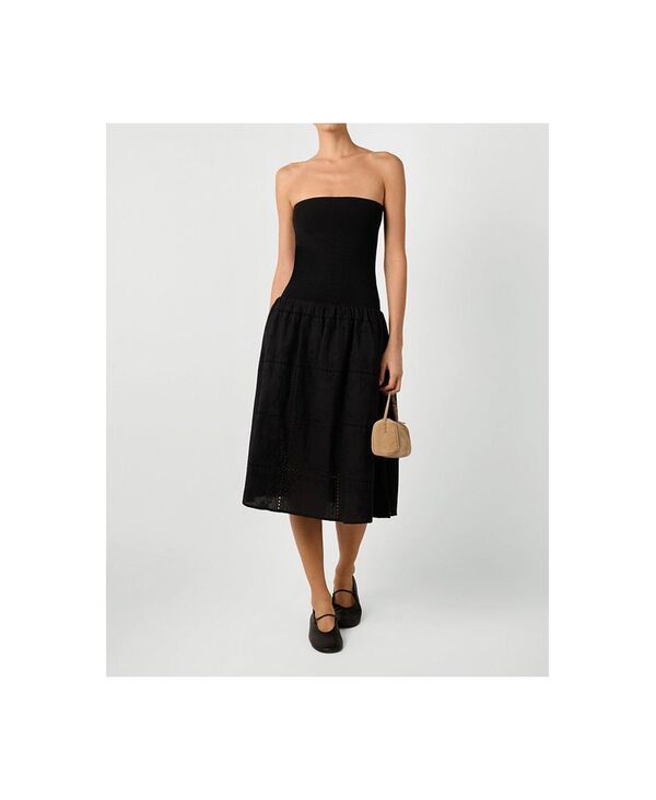 ウィ ウォー ワット レディース トップス ワンピース ミディワンピース リブ ミディ コットン WeWoreWhat Womens Ribbed Cotton Midi Dress Black multi ブラック
