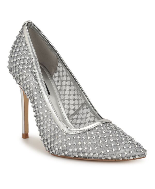 ナインウェスト レディース シューズ パンプス メッシュ Nine West Womens Fresh Rhinestone Mesh Stiletto Pumps Silver Mesh シルバー