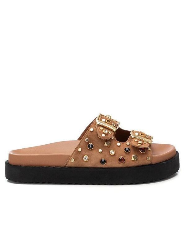 キシタイ レディース シューズ サンダル レザー Carmela Leather Womens Fashion Footbed Sandals By XTI Camel キャメル