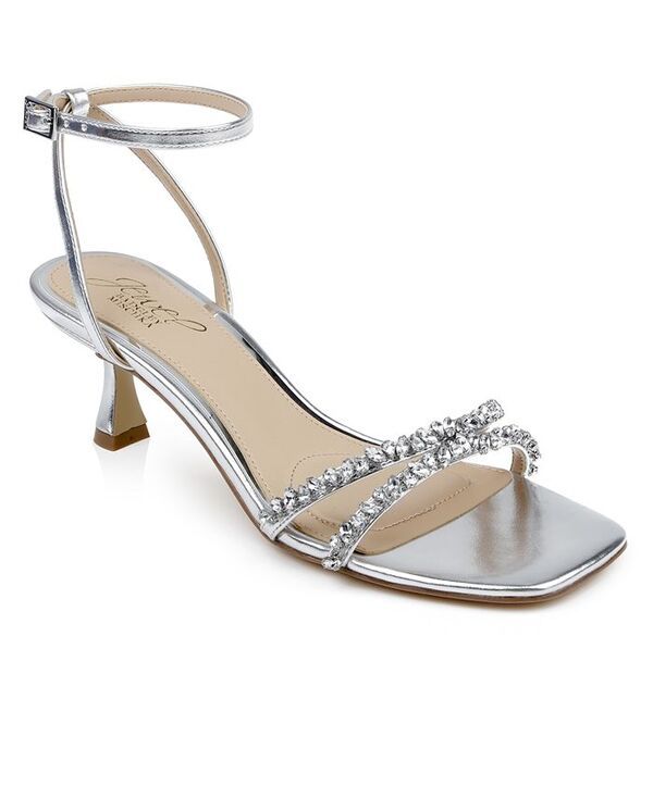 ジュウェルダグレイミシュカ レディース シューズ サンダル ヒール Jewel Badgley Mischka Womens Nayla Kitten Heel Dress Sandals Silver Metallic シルバー
