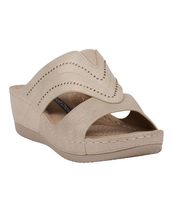 ジーシーシューズ レディース シューズ サンダル GC Shoes Womens Johanna Embellished Wedge Sandals Gold ゴールド