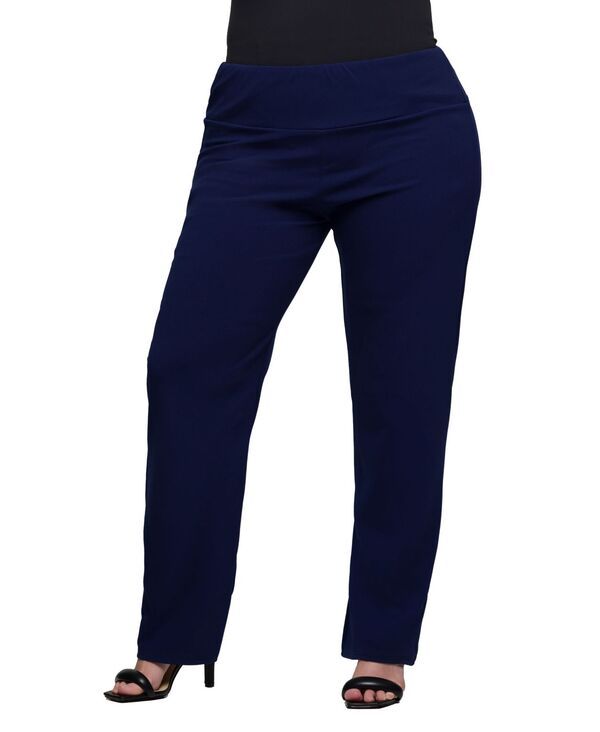 24 セブンコンフォート レディース ボトムス カジュアルパンツ ハイウエスト プラスサイズ パンツ 24seven Comfort Apparel Plus Size Comfortable Stretch High Waist Pants Navy ネイビ