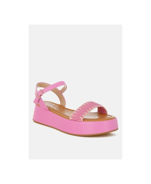 ロンドンラグ レディース シューズ パンプス サンダル London Rag Anglong Raffia Flatform Sandals Pink ピンク