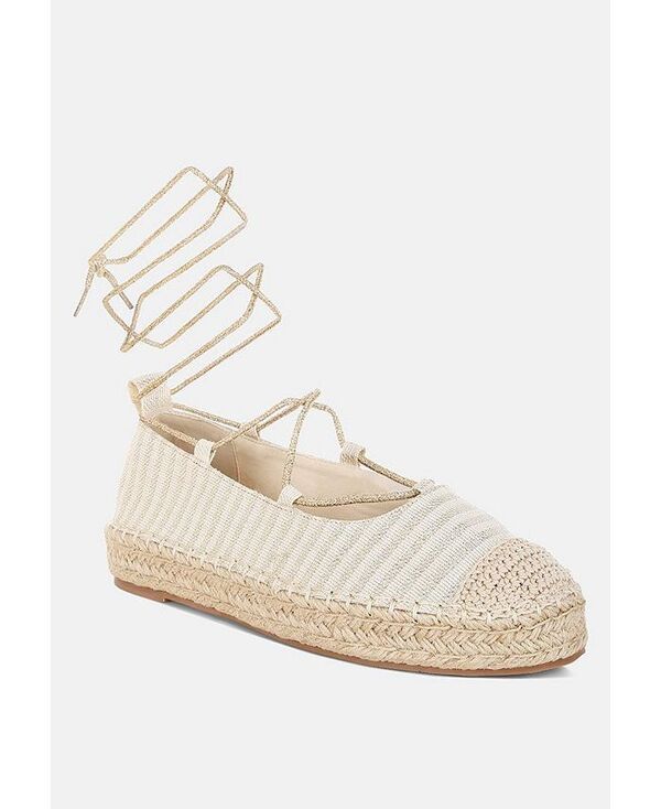ロンドンラグ レディース シューズ サンダル London Rag Oplin Canvas Woven Espadrilles Gold ゴールド