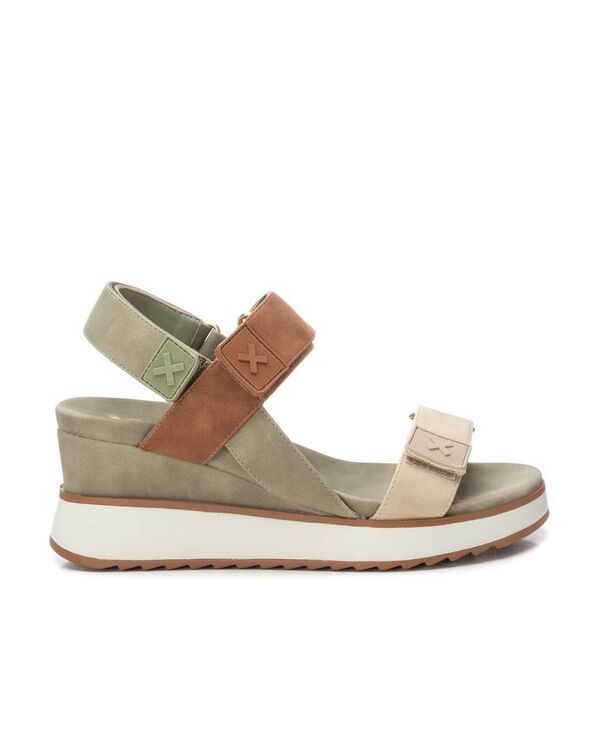 キシタイ レディース シューズ サンダル XTI Womens Casual Comfort Wedge Sandals Khaki カーキ