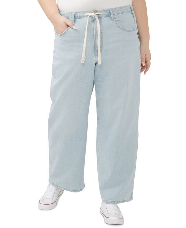 シルバー ジーンズ レディース ボトムス デニムパンツ プラスサイズ Silver Jeans Co Plus Size Be Easy StraightLeg Drawstring Jeans Indigo インディゴ