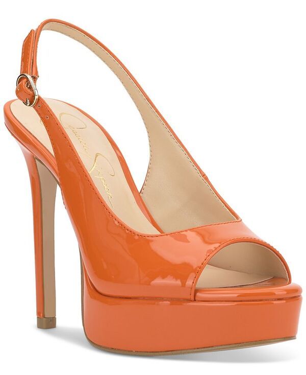ジェシカシンプソン レディース シューズ パンプス プラットフォーム Jessica Simpson Womens Sibilla Slingback Platform Stiletto Pumps Tangerine Patent タンジェリン