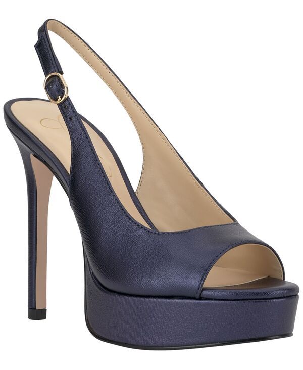 ジェシカシンプソン レディース シューズ パンプス プラットフォーム Jessica Simpson Womensibilla Slingback Platform Stiletto Pumps Indigo Metallic インディゴ