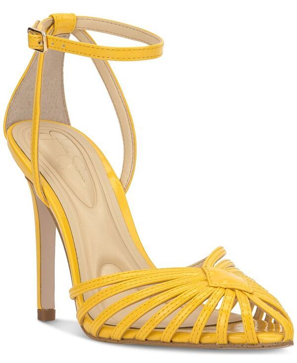 ジェシカシンプソン レディース シューズ パンプス Jessica Simpson Womens Paveri Huarache Strappy Stiletto Pumps Golden Lemon Patent