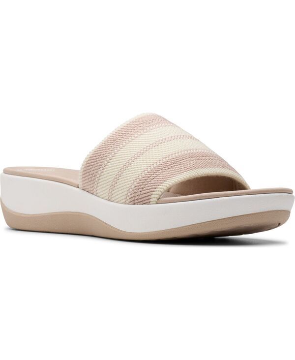 クラークス レディース シューズ サンダル Clarks CloudstepperslipOn Casual Flat Sandalsand Combi Textile サンド