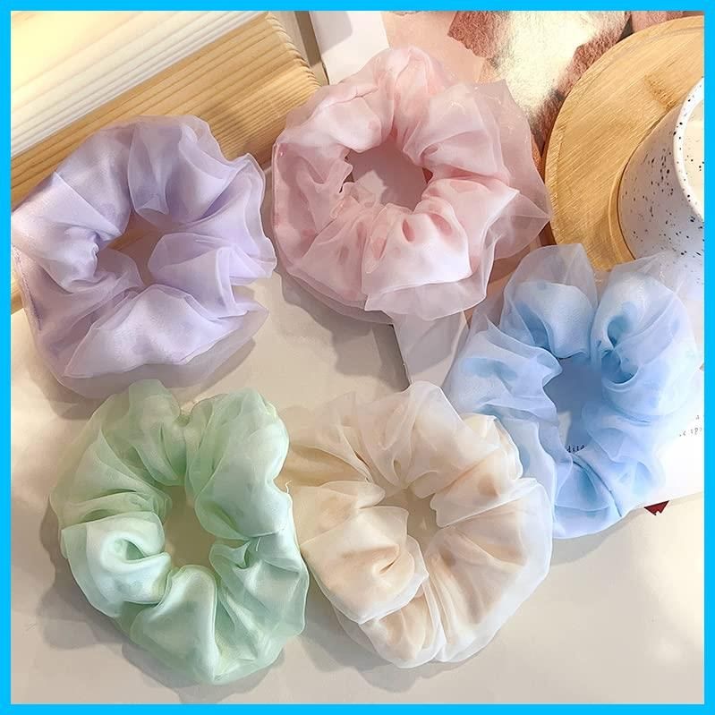 【特価商品】ヘアゴム おしゃれ 髪飾り パステルカラー ヘアアクセサリー レディース まとめ髪 かわいい かわいい 韓国風 シュシュ5個セット シンプル カジュアル