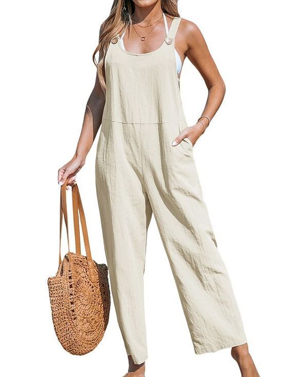 カップシー レディース トップス ジャンプスーツ CUPSHE Womens Raven Tapered Pinafore Jumpsuit Light beige ベージュ