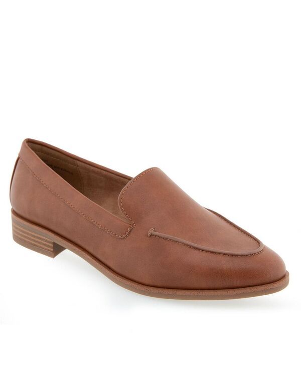 エアロソールズ レディース シューズ スリッポン・ローファー Aerosoles Womens Everestaperedress Loafers Dark Tan Faux Leather タン