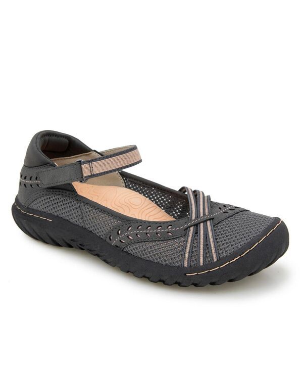 ジャイビーユー レディース シューズ パンプス JBU Womens Maya Breathable Hook and Loop Shoe Charcoal Pale Salmon チャコール