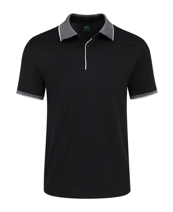 ミオマリオ メンズ トップス ポロシャツ コントラスト コットン Mio Marino Mens ClassicFit CottonBlend Pique Polo Shirt with Contrast Collar Black ブラック