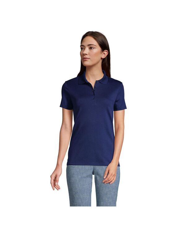 ランズエンド レディース トップス シャツ コットン Lands End Womensupima Cotton Polo Shirt Deep sea navy ネイビー