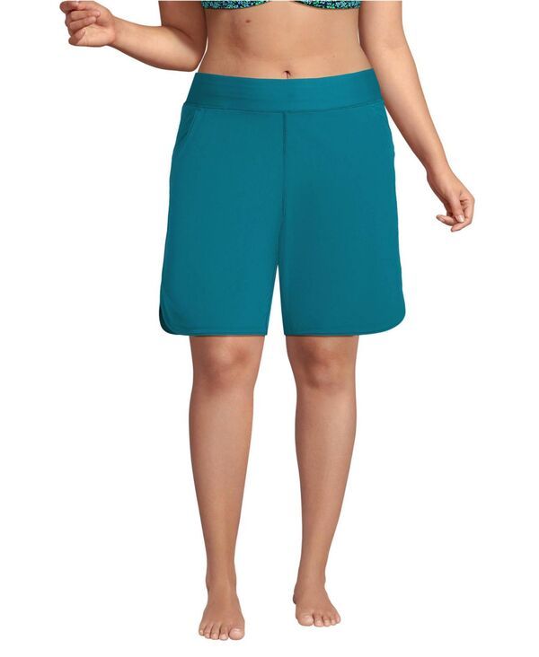 ランズエンド レディース ボトムス ハーフパンツ・ショーツ ショートパンツ Lands End Womensunshade UPF 50 9 Board Shorts with Panty Paradise teal ティール