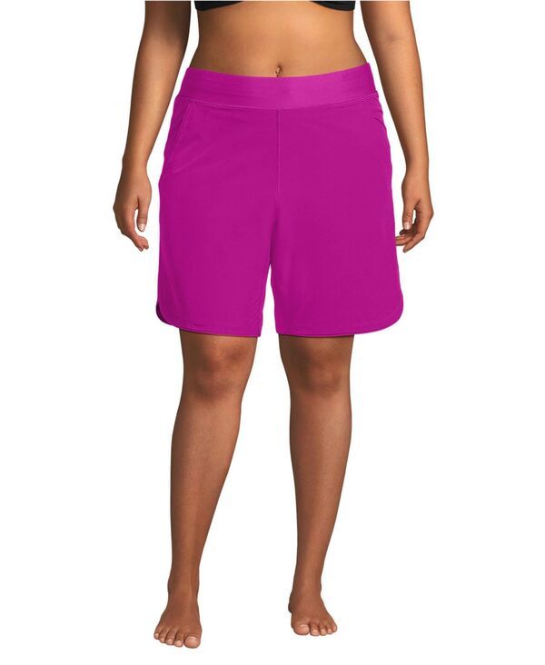 ランズエンド レディース ボトムス ハーフパンツ・ショーツ ショートパンツ Lands End Womensunshade UPF 50 9 Board Shorts with Panty Crimson rose クリムゾン