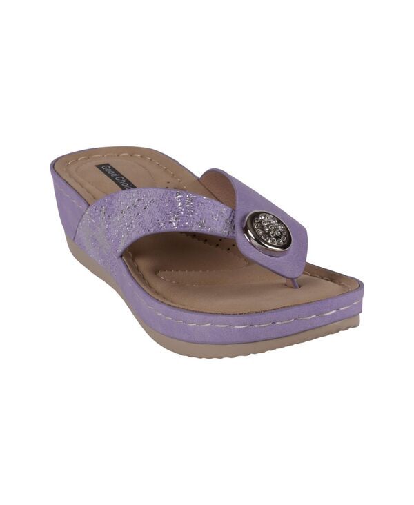 ジーシーシューズ レディース シューズ サンダル GC Shoes Womens Dafni Thong Comfort Wedge Sandals Lilac ライラック