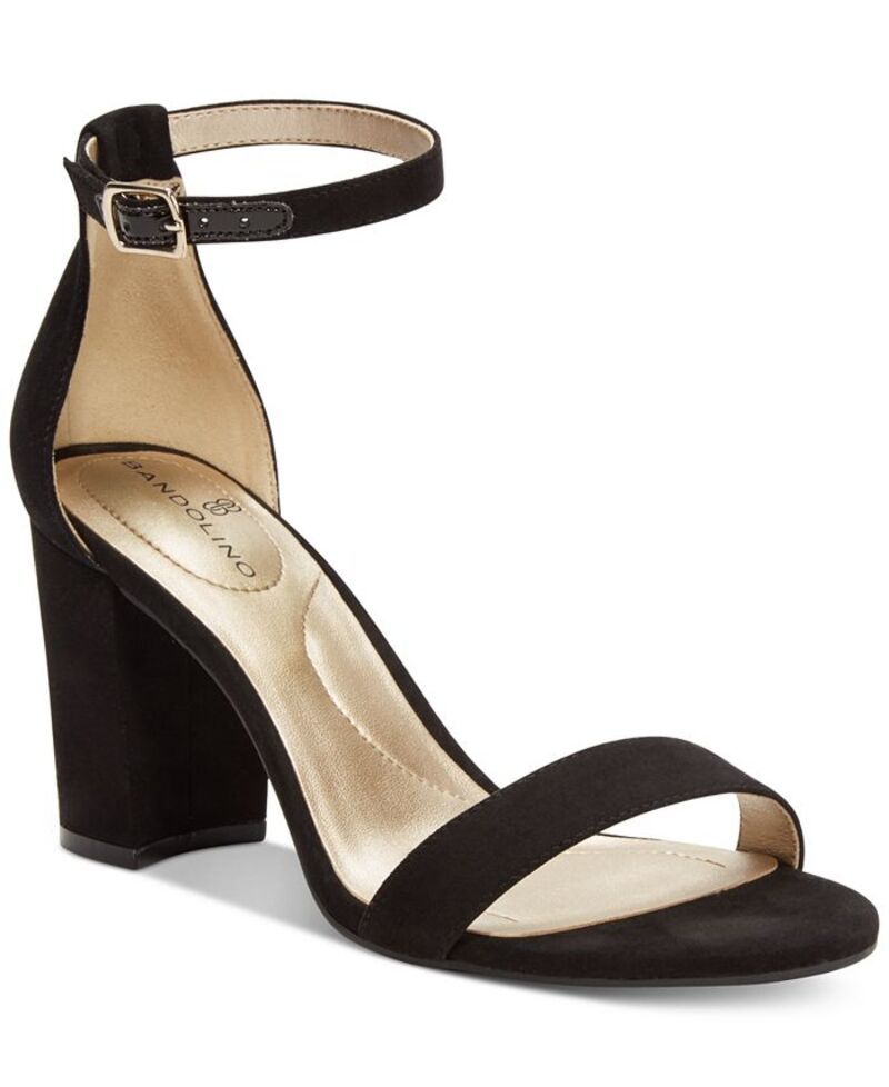 バンドリーノ レディース シューズ サンダル ヒール Bandolino Womens Armory Block Heel Dress Sandals Black Sueded ブラック