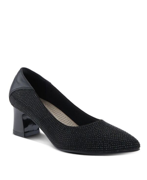 パトリシア レディース シューズ パンプス ヒール Patrizia Women senna CrystalEmbellished Pointed Toe Block Heel PumpslipOn Dresshoes Black ブラック