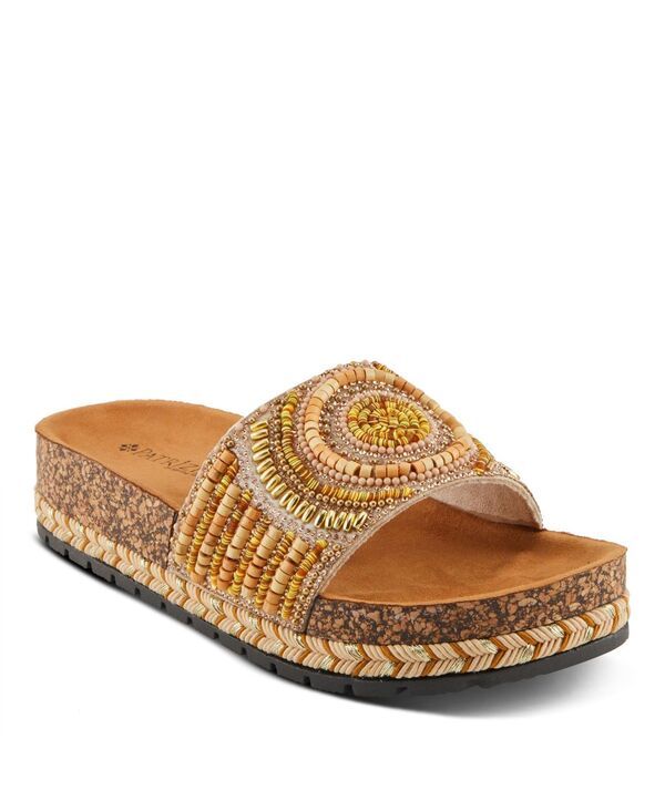 パトリシア レディース シューズ サンダル Patrizia WomensWIRLA Multicolor Beaded Slide Cork Wedge Sandals Yellow multi イエロー