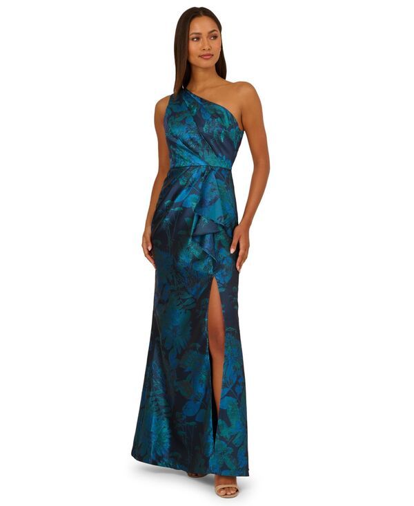 アドリアナ パペル レディース トップス ワンピース プチ Adrianna Papell Womens Petite One Shoulder Gown Cobalt Multi コバルト