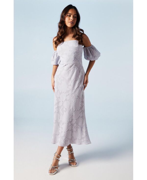 オアシス レディース トップス ワンピース ミディ Oasis Womens Puff Sleeve Bridesmaids Midi Dress Lilac ライラック