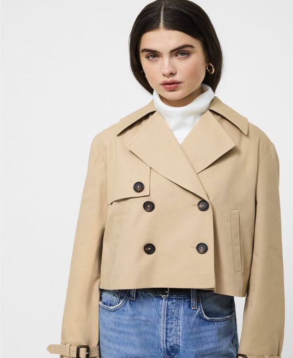 フレンチコネクション レディース アウター ジャケット・ブルゾン コート クロップド French Connection Womens Cropped Trench Coat Khaki カーキ