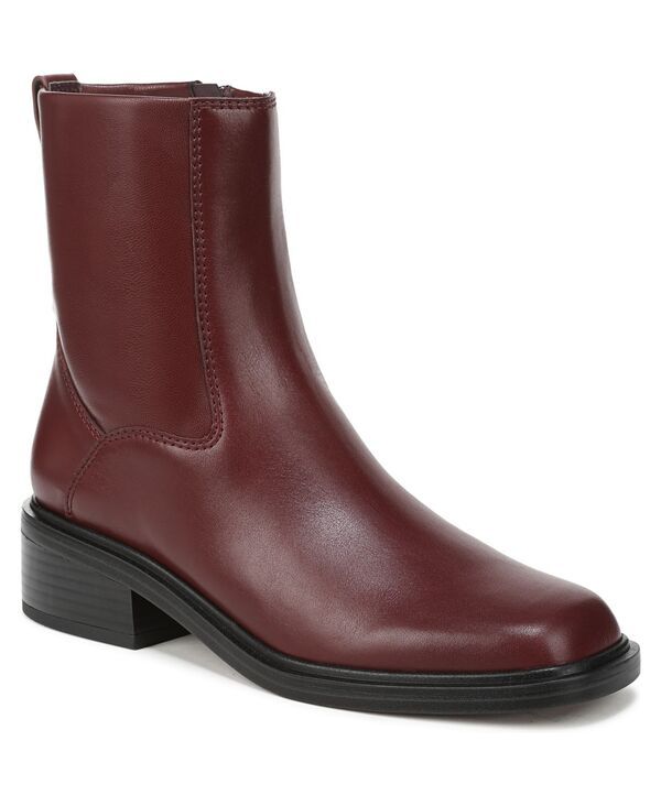 フランコサルト レディース シューズ ブーツ・レインブーツ ヒール Franco Sarto Womens Gracely Block Heel Zip Short Boots Bordo Red Leather レッド