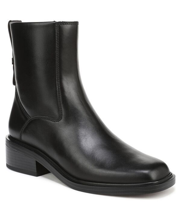 フランコサルト レディース シューズ ブーツ・レインブーツ ヒール Franco Sarto Womens Gracely Block Heel Zip Short Boots Black Leather ブラック