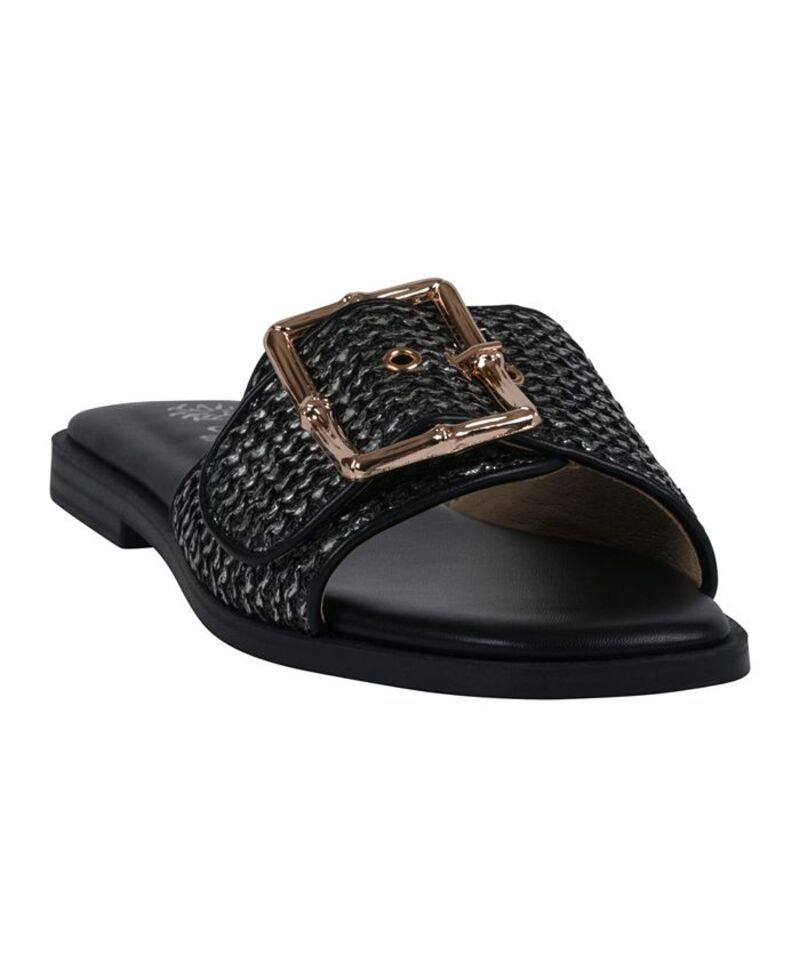 ジーシーシューズ レディース シューズ サンダル GC Shoes Womens Indie Woven Buckle Flat Sandals Black ブラック